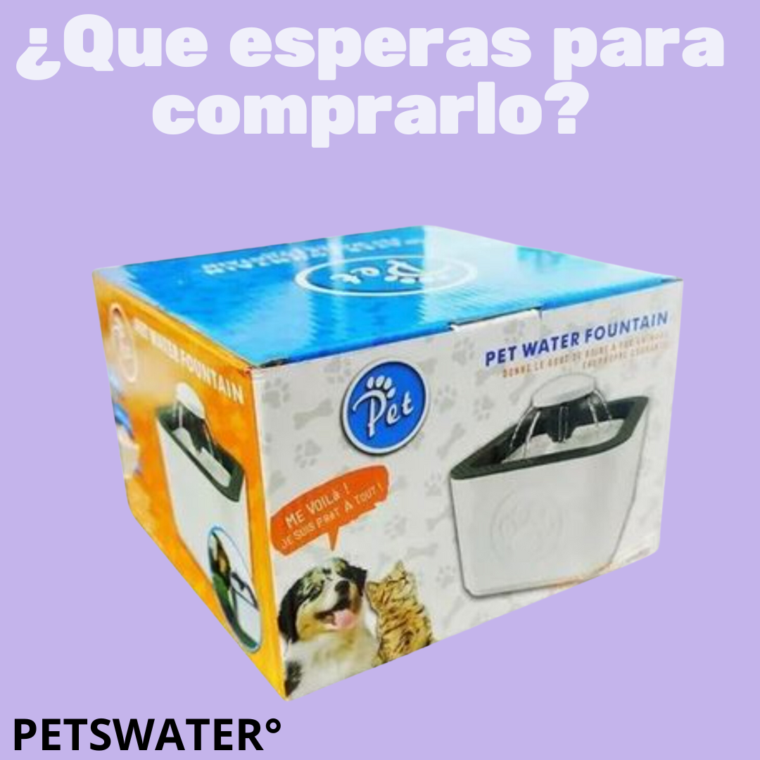 PETSWATER° | Fuente de agua para gatos y perros 2.5 LT + 2 Filtros de regalo🎁🎁