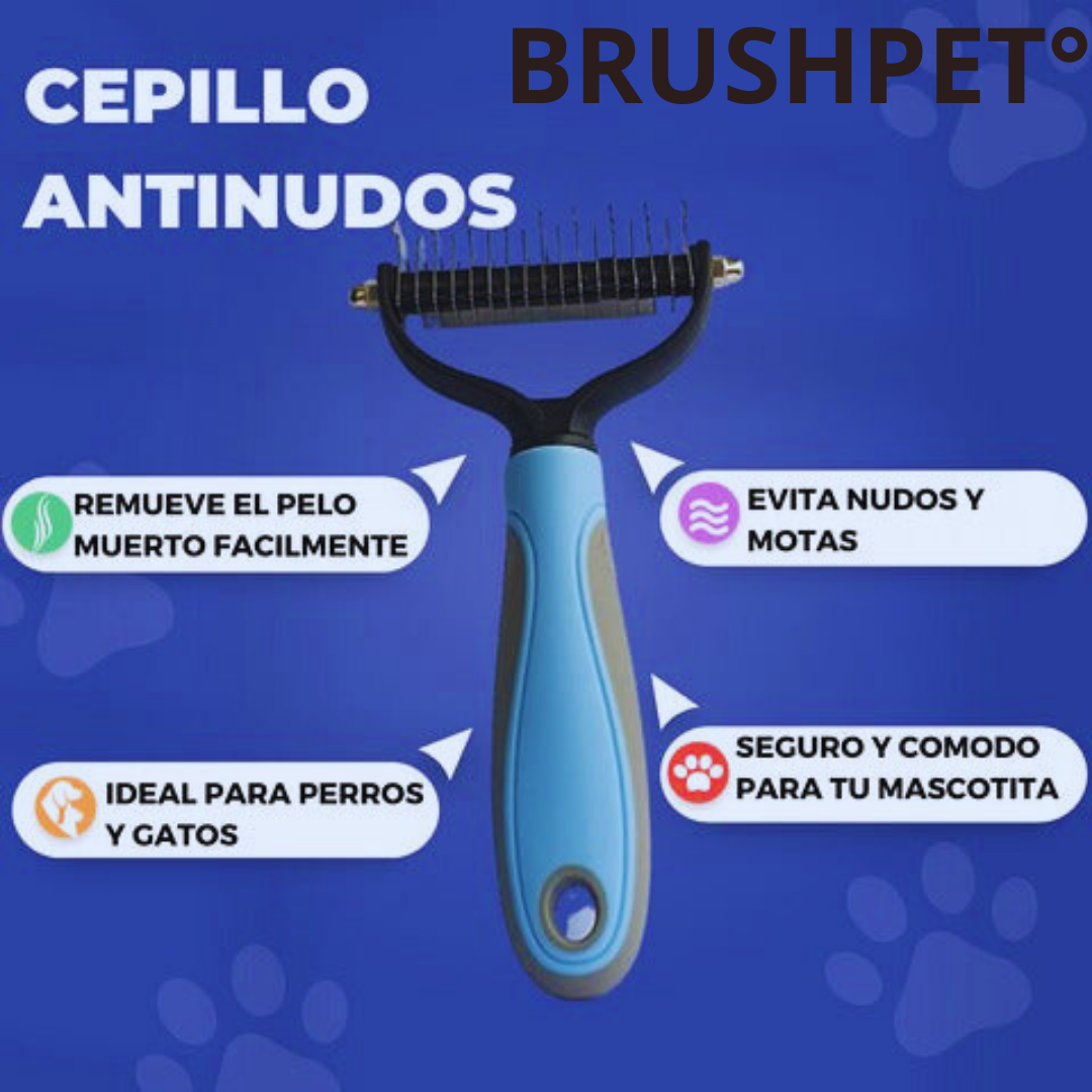 BRUSHPET°| Cepillo corta nudos para mascotas