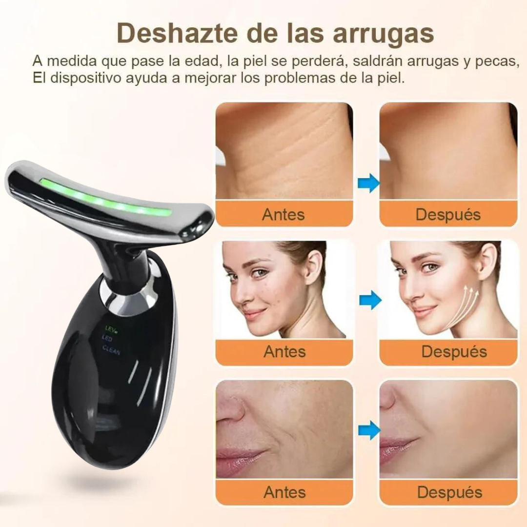 SKINLEAD° 2| MASAJEADOR FACIAL Y CUELLO CON LED + REGALO SUERO ANTI-ARRUGAS🎁✨