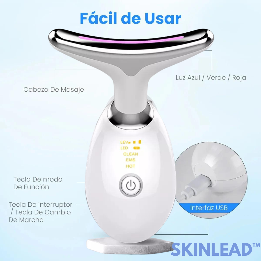 SKINLEAD™ | MASAJEADOR FACIAL Y CUELLO CON LED